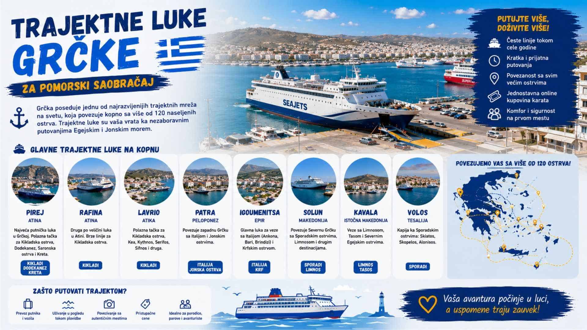 Read more about the article Trajektne luke Grčke za pomorski saobraćaj