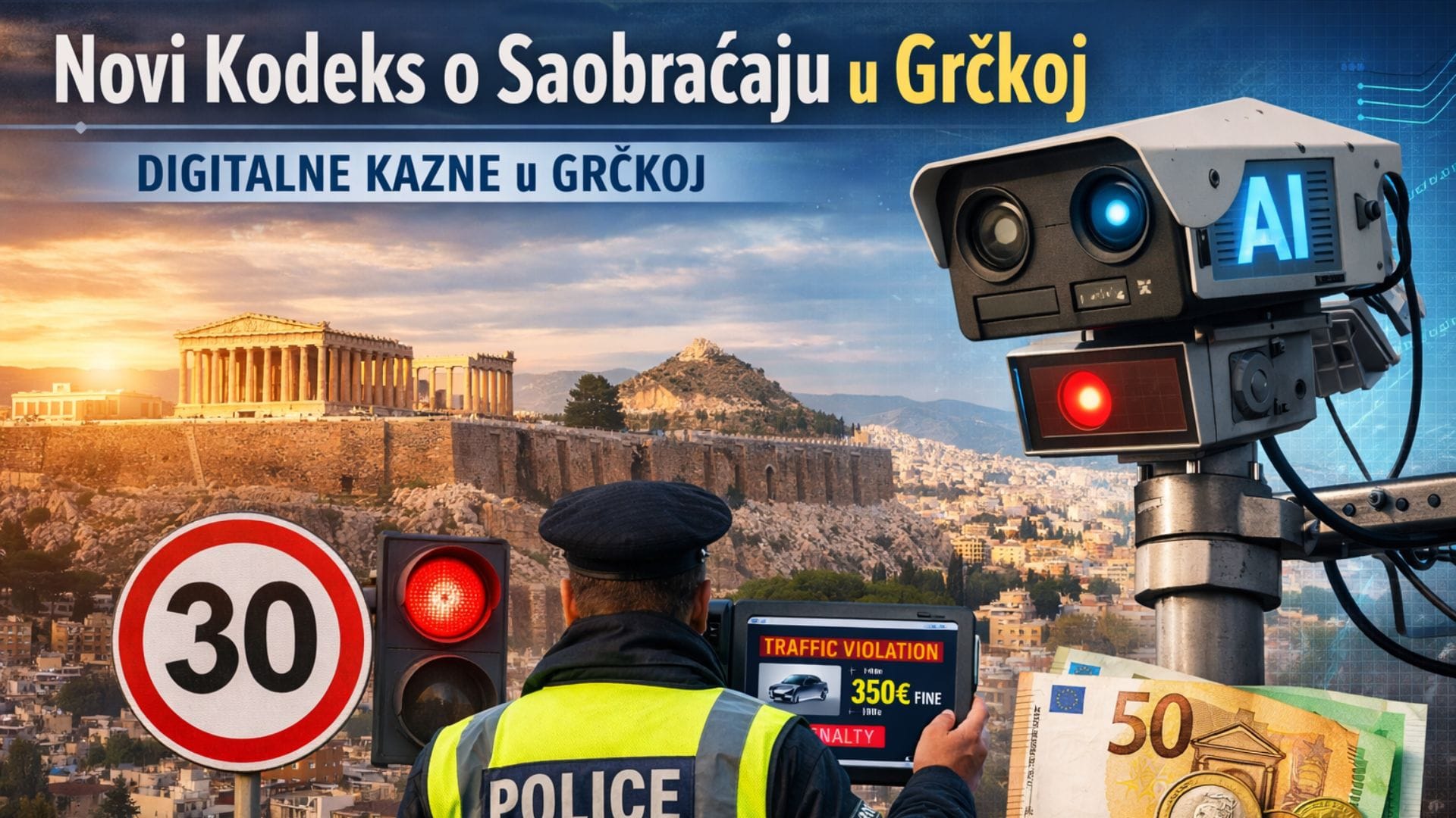 You are currently viewing Novi Kodeks o saobraćaju u Grčkoj i digitalne kazne u Grčkoj