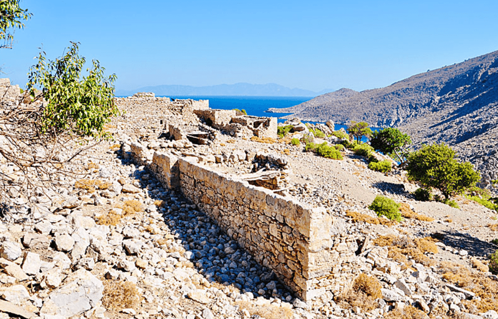 Ruševine u Geri, ostrvo Tilos, Grčka