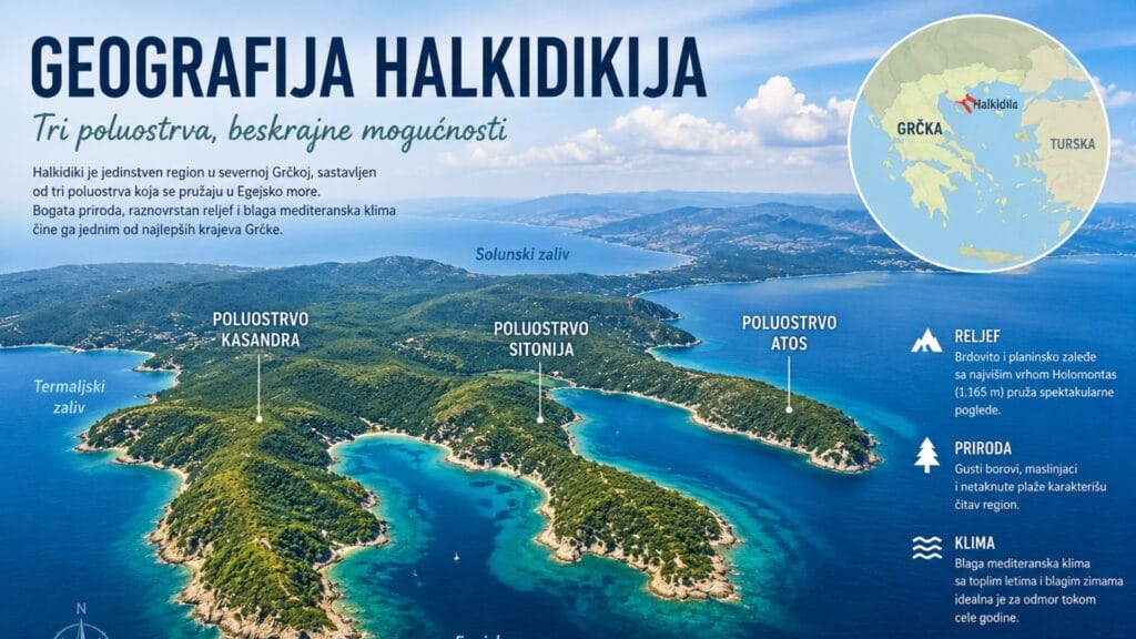 Geografija Halkidikija – „ruka“ što se pruža ka Egejskom moru
