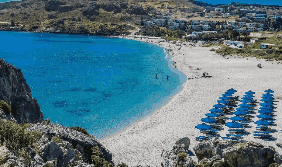 Plaža Damnoni u Retimnu – zlatni pesak i tirkizna voda blizu Plakijasa