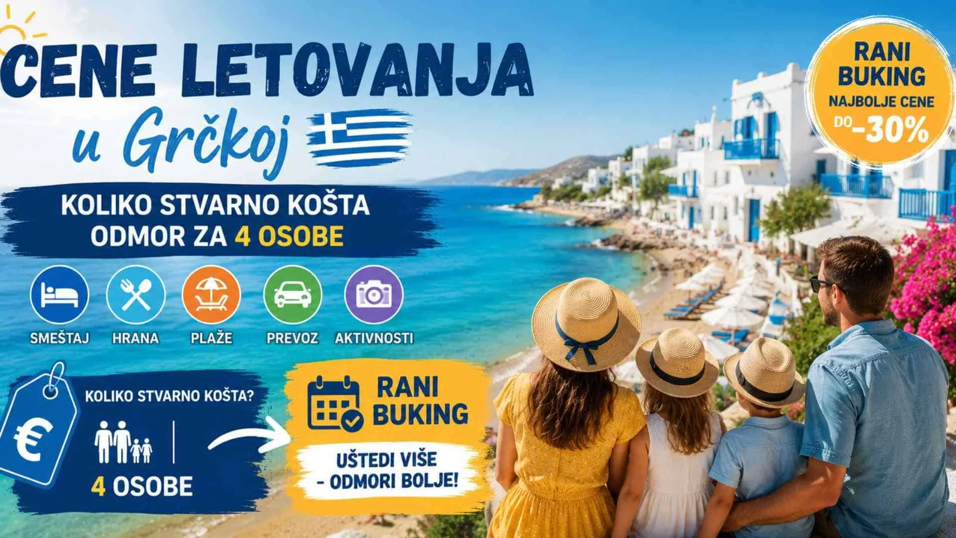 Read more about the article Cene letovanja u Grčkoj : Koliko stvarno košta odmor za 4 osobe