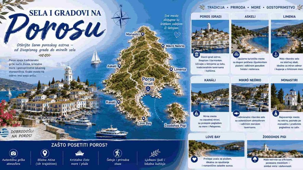 Sela i gradovi na Porosu – Grad Poros, Askeli, Galatas i Neorio