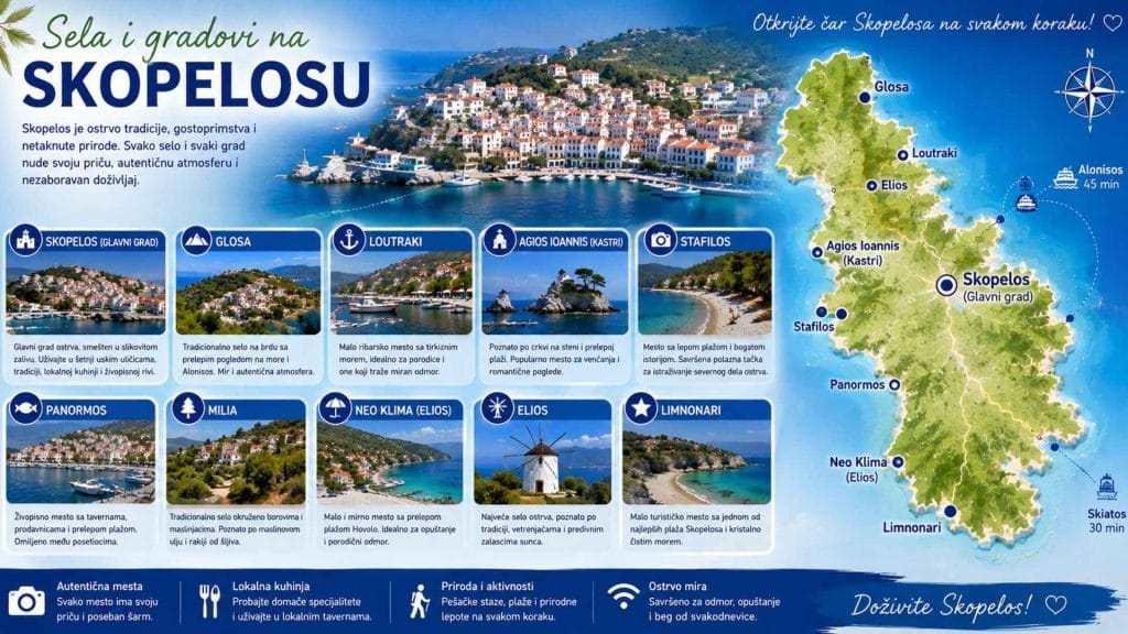 Sela i gradovi na Skopelosu – Grad Skopelos, Glosa i Neo Klima