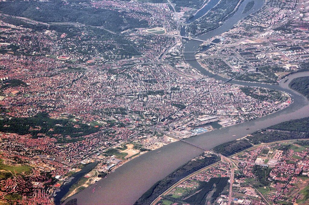 Beograd i ušće Save u Dunav sa Kalemegdana