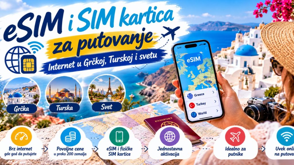 eSIM i SIM kartica za putovanje – internet u Grčkoj, Turskoj i svetu